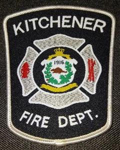 Vtg. Kitchener Fire Department (Ontario, Canada) Uniform Shoulder Patch NOS 4" - Picture 1 of 2