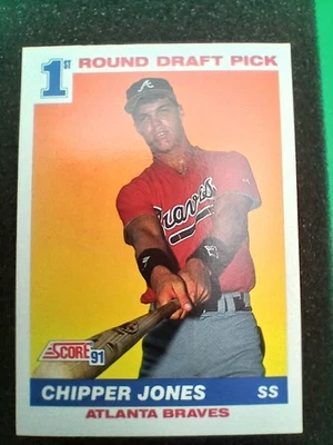 CHIPPER JONES 1991 SCORE 1ST ROUND DRAFT PICK ROOKIE BRAVES RC - Image 1 of 4