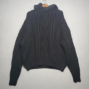 Fear of God Sweater Womens Medium Black Essentials Knit Hooded Long Sleeve - Picture 1 of 11