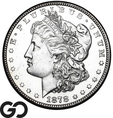1878 7TF Morgan Silver Dollar Coin, Proof-Like, Blast White Blazer - Image 1 of 3