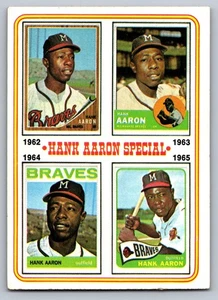1974 Topps #4 Hank Aaron Special: 1962-1965 Milwaukee Braves - Picture 1 of 3