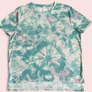 Abercrombie Kids Sz 15/16 Cotton BohemianPastel Pink & Green Tie Dye T-Shirt - Picture 1 of 6