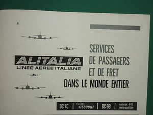 3/1958 PUB ALITALIA ITALIAN AIRLINE DC-7C VISCOUNT DC-6B CONVAIR 440 AIRLINER AD - Picture 1 of 1