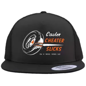 CASLER CHEATER SLICKS Flat Bill Truckers Hat - Picture 1 of 4