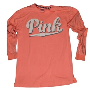 Pink Victoria's Secret Long Sleeve T-Shirt Top Graphic Tee XS - Picture 1 of 9