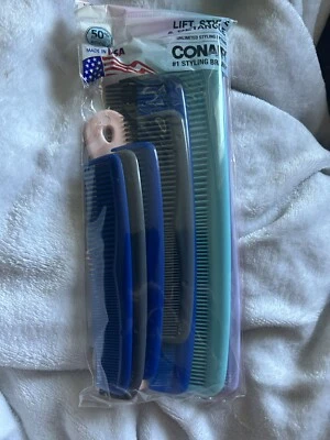 Conair Lift Style & Detangle Combs Assorted Colors 12 Count Piece Set Sealed - Image 1 of 2