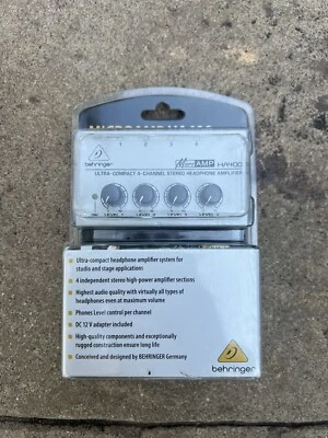 MICROAMP HA400 BEHRINGER ULTRA-COMPACT 4-CHANNEL STEREO HEADPHONE AMPLIFIER - Image 1 of 2