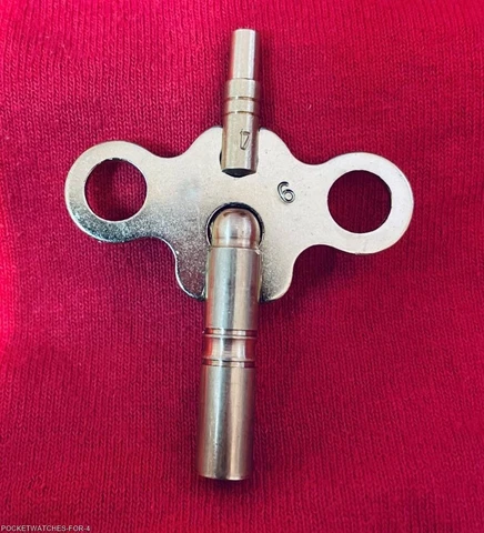 DOUBLE END BRASS CLOCK KEY SESSIONS SETH THOMAS GILBERT ANSONIA 6/4 = 3.6/1.8 MM Cover