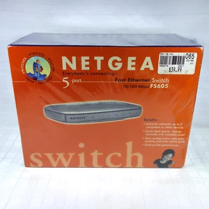 Netgear 5-Port Fast Ethernet Switch 10/100 Mbps FS605 New Sealed NIB - 1 - Picture 1 of 8