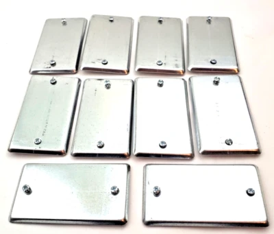 Lote de 10 cubiertas de caja de acero City 58C1 utilitarias en blanco 4" x 2-1/8" acero Foto 1 de 4