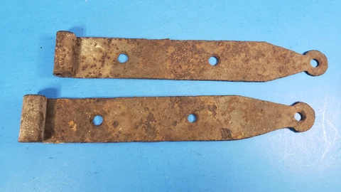 Antique Barn Door Rustic Strap Hinges 8 1/4" Long with 5/16" Gudgeon Handmade Cover