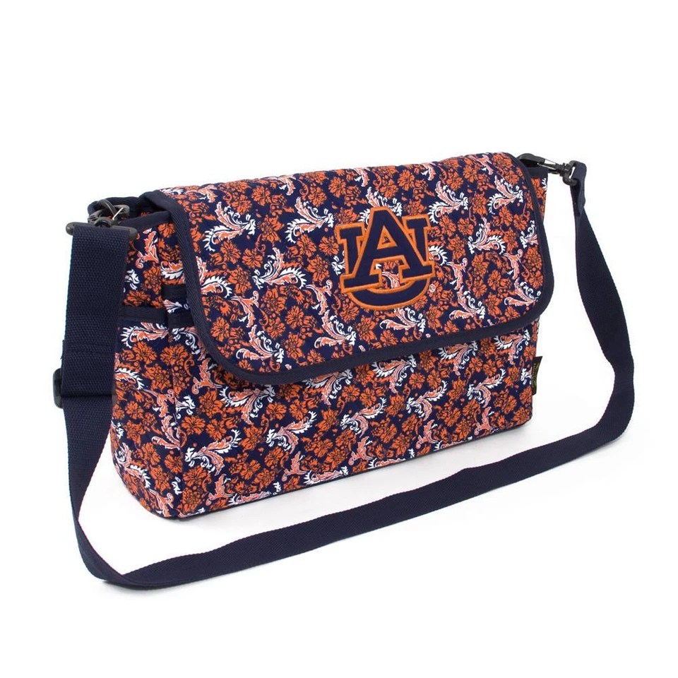Bolso Mensajero Auburn University Tigers Acolchado Flor Bolso de Hombro Foto 1 de 4