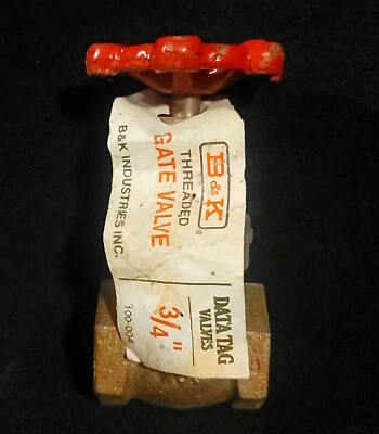 B & K 3/4" Brass 200 WOG Threaded Gate Valve Part # 100-004 - Image 1 of 3