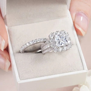 Engagement Promise Ring for Women Wedding Bridal Ring Set Jewelry Gift for Her - Picture 1 of 6