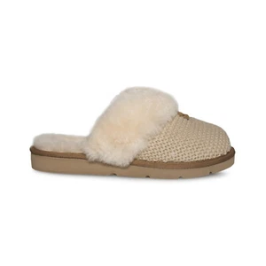UGG COZY KNIT CREAM SHEEPSKIN CLASSIC COMFORT WOMEN'S SLIPPERS SIZE US 12 NEW - Picture 1 of 5