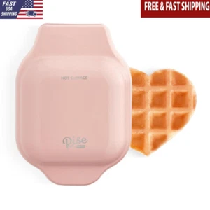 Mini Waffle Maker Nonstick Heart Shape Quick Cook Easy Clean Gift Idea 300W New - Picture 1 of 8