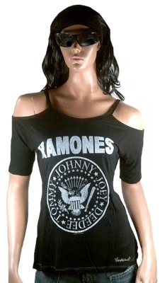 Amplified Ramones Logo Off-Shoulder Rock Star Punk VIP Designer Tank Top S - Image 1 of 2