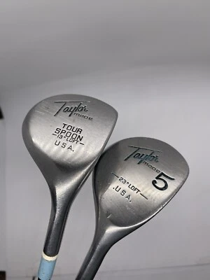 TaylorMade Pittsburgh Persimmon 2 Drivers Graphite Shaft RH Spoon Fairway - Image 1 of 4