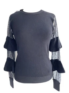 Red Valentino Pullover Rundhals schwarz Feinstrick Neu Strick Langarm Gr. XS - Picture 1 of 6