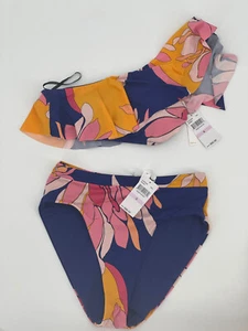 Trina Turk Bikini Breeze One Shoulder Ruffle Bandeau High Rise Swimsuit 6 - Picture 1 of 12
