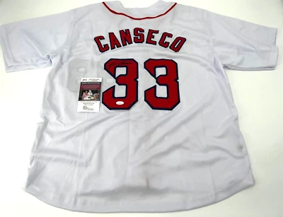 BOSTON RED SOX JOSE CANSECO AUTOGRAPHED STITCHED CUSTOM JERSEY JSA COA - Image 1 of 3