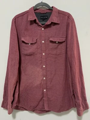 Ocean Current Men Large Red Button Up Long Sleeve Collared Dressy Work Wear - Image 1 of 4