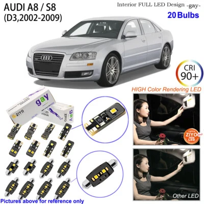 LED Interior Light Kit + License Plate Light Bulbs for AUDI A8 S8 D3 2002-2009 - Image 1 of 4