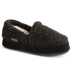 Acorn Kid's Moccasins Colby Gore Slip On, Black Berber, K1/2 (A10036ACE1-2) - Picture 1 of 7