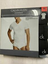 3 PACK Calvin Klein Men's T-Shirts 100% Cotton V-Neck Classic Fit Tee Shirt Sz M
