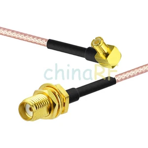 Pigtail cable SMA jack bulkhead to MCX plug right angle RG316 7cm for Wireless - Picture 1 of 4