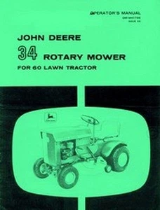 John Deere 34 Rotary Mower For 60 Lawn Tractor Operators Manual JD - Picture 1 of 1