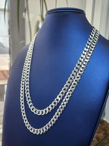 8mm 22" or 24" SIlver 925 Cuban Link Chain *** Choose length*****ACT NOW!** - Picture 1 of 6