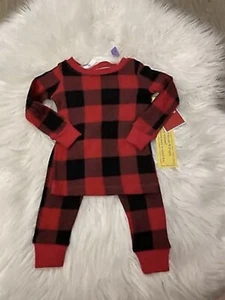 Holiday Time Christmas Buffalo Plaid Pajamas Set Black Red Size 5T Girls Boys - Picture 1 of 7
