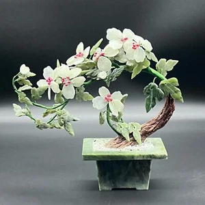 Bonsai de jade vintage varias piedras duras semipreciosas talladas esculturas arte - Imagen 1 de 12