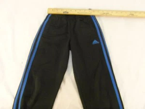 Children Youth Unisex Adidas Black Electric Blue Striped Athletic Pants 31476 - Picture 1 of 12