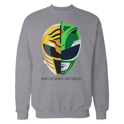 Sudadera Oficial Power Rangers Blanca Verde Cara Ranger Mighty Morphin Swearet Foto 1 de 4