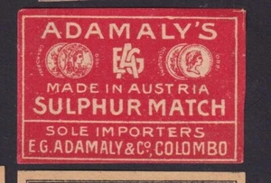 Altes Streichholzetikett Österreich BN183571 Adamaly's - Bild 1 von 1