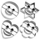 4Pcs Heart Cake Cookie Stainless Steel Biscuit Molds For Baking