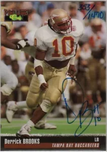 Derrick Brooks 1995 Classic Pro Line automático #353/1470 novato automático corte de radiocontrol - Imagen 1 de 2