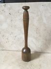 LOVELY ORIGINAL QUALITY ANTIQUE CARVED WOODEN KITCHEN POTATO MASHER  14.7 inches