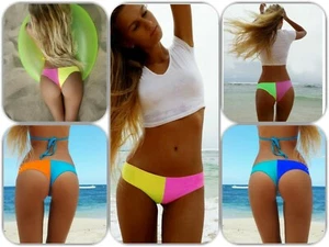 Pantaloni bikini SeXy Mini Micro Brazilien Slip String Neon - Foto 1 di 14