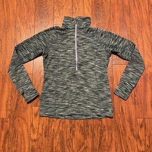 Columbia Womens Sweater Size S Blue 1/4 Zip Thumb Loops Fleece Athleisure Relax - Picture 1 of 13