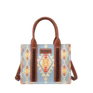 Wrangler Southwestern Pattern Dual Sided Print Canvas Wide Large Tote NWT - Picture 1 of 4