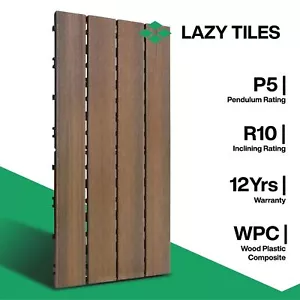 Interlocking Floor Tile - Indoor & Outdoor Tile - WPC Wood Decking Tile - Oak - Picture 1 of 10