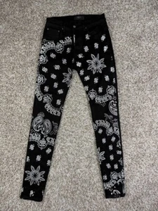 Amiri beflocktes Paisley Bandana schwarz Herrenjeans Größe 30 x 33 - Bild 1 von 18