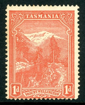 Tasmania 1902 Australia 1p Pale Red Typo Perf 12½ Wmk Vcr SG # 240c Mint W49 - Image 1 of 4