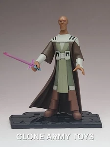 Star Wars Mace Windu Cartoon Network Collection Tartakovsky Republic Army 3.75 - Picture 1 of 1