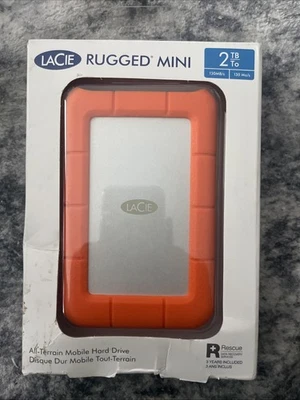 LaCie LAC9000298 Rugged Mini 2TB External Hard Drive - Orange - Image 1 of 4