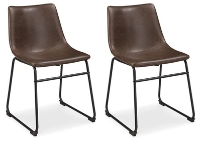 Mid Century Centiar Dining Bucket Chair Set of 2, Black and Brown - Image 1 of 4
