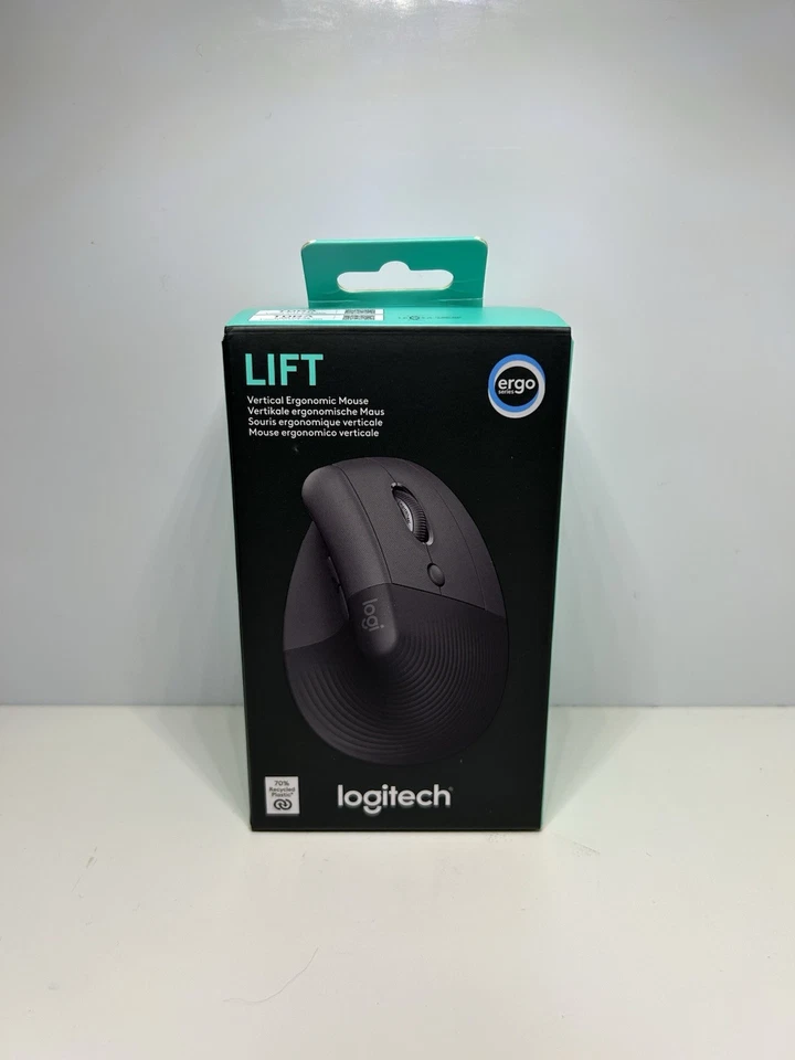 Logitech Lift Vertical - Ergonomic Wireless Mouse (Black) “Brand New” - Image 1 of 2